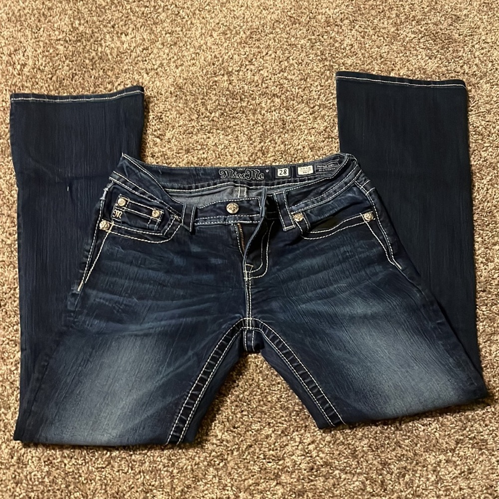 Miss Me Boot Cut Fleur De Lis Jeans